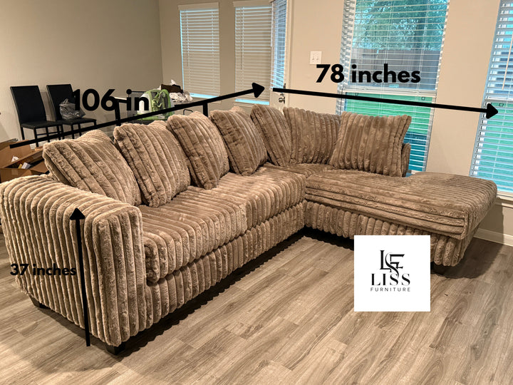 S300 Gia Corduroy Sectional Sofa