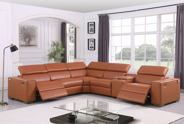MI-633 Picasso II 6pcs Caramel Reclining Sectional