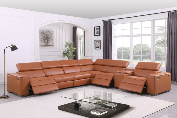 MI-633 Picasso II 7pcs Caramel Reclining Sectional