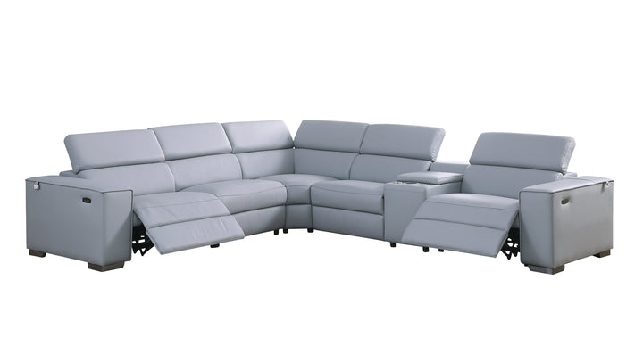 MI-633 Picasso II 6pcs Lt. Blue Reclining Sectional