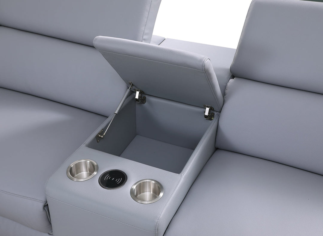 MI-633 Picasso II 6pcs Lt. Blue Reclining Sectional