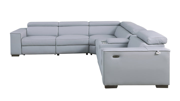 MI-633 Picasso II 6pcs Lt. Blue Reclining Sectional