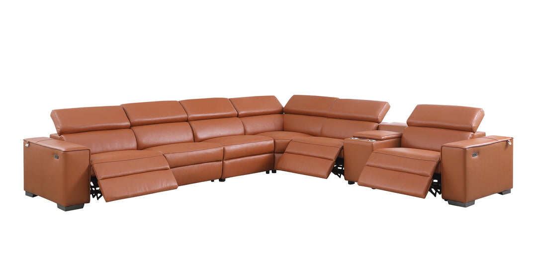 MI-633 Picasso II 7pcs Caramel Reclining Sectional