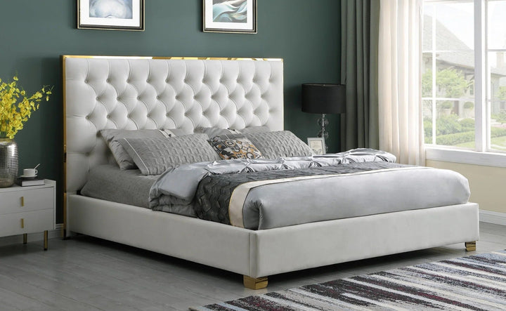 B600 Rose Velvet Bed Frame