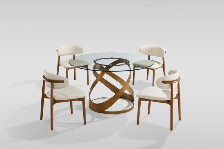 D1550 Dimi Dining Table Set (Clear Glass/Bronze)