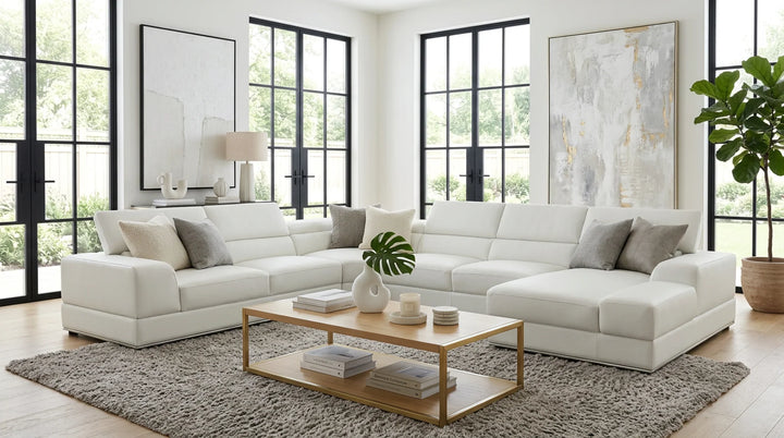 MI-5107 Nella Leather Sectional Sofa
