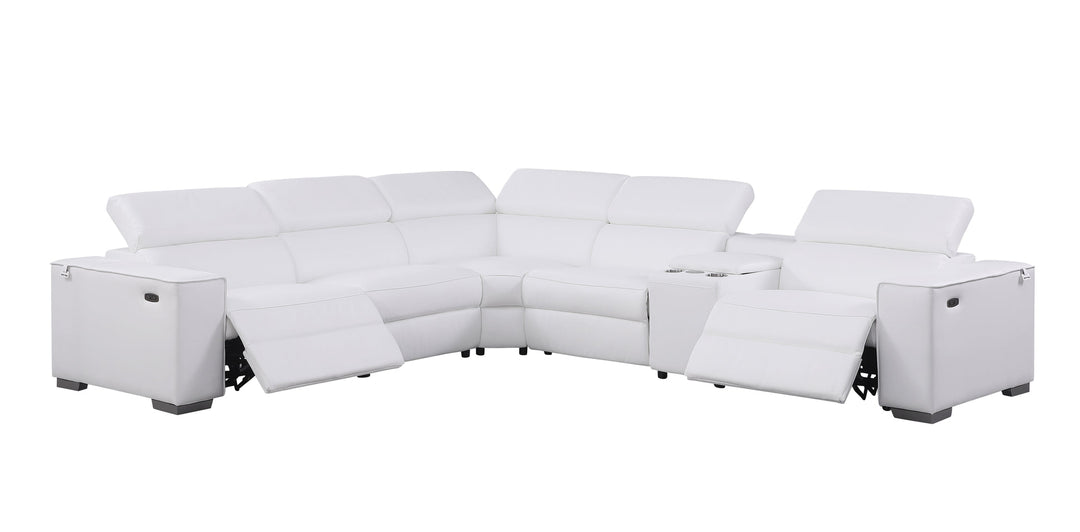 MI-633 Picasso II 6pcs White Reclining Sectional