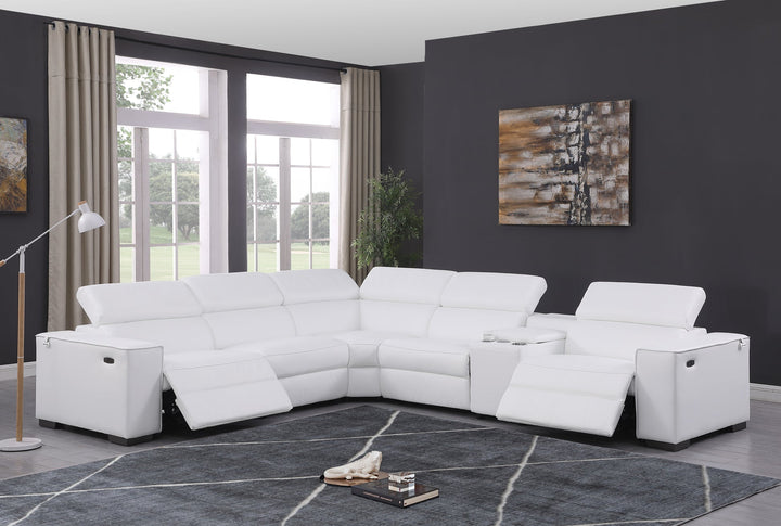MI-633 Picasso II 6pcs White Reclining Sectional
