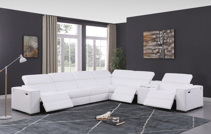 MI-633 Picasso II 7pcs White Reclining Sectional