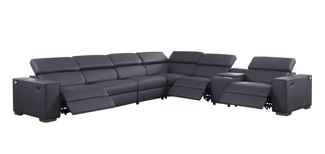 MI-633 Picasso II 7pcs Dk. Grey Reclining Sectional