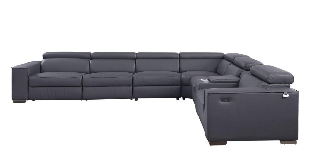 MI-633 Picasso II 7pcs Dk. Grey Reclining Sectional