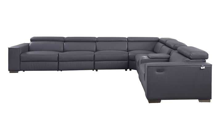 MI-633 Picasso II 7pcs Dk. Grey Reclining Sectional