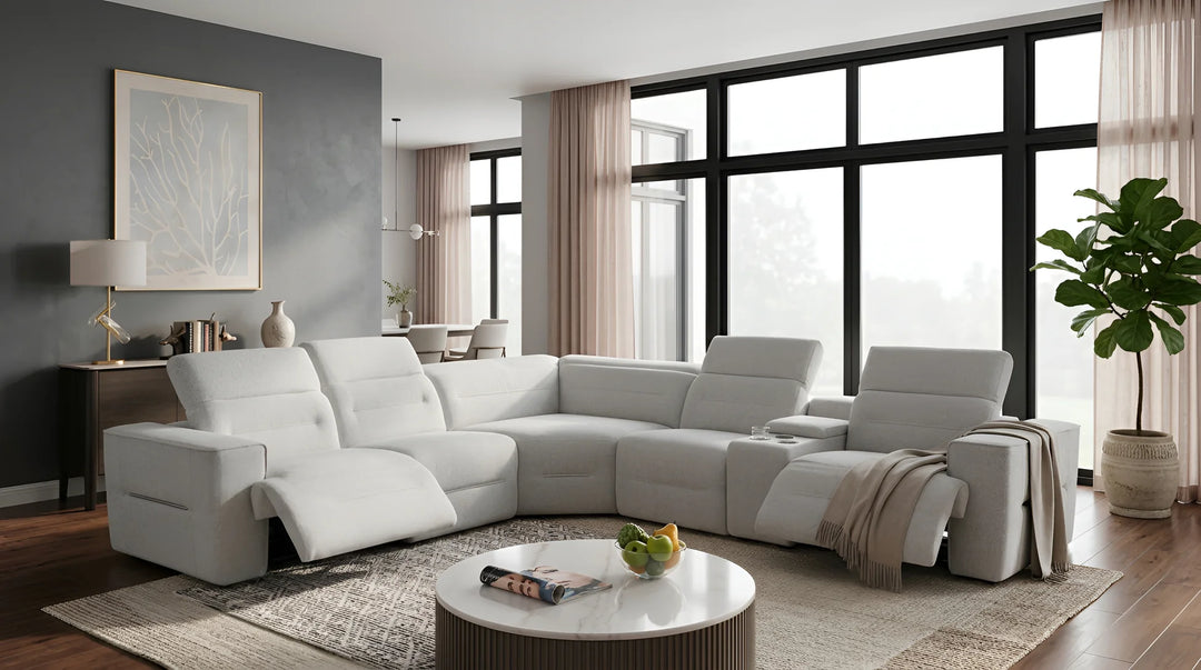MI-1265 Nexus DK. Fabric Reclining Sectional