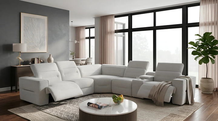 MI-1265 Nexus DK. Fabric Reclining Sectional