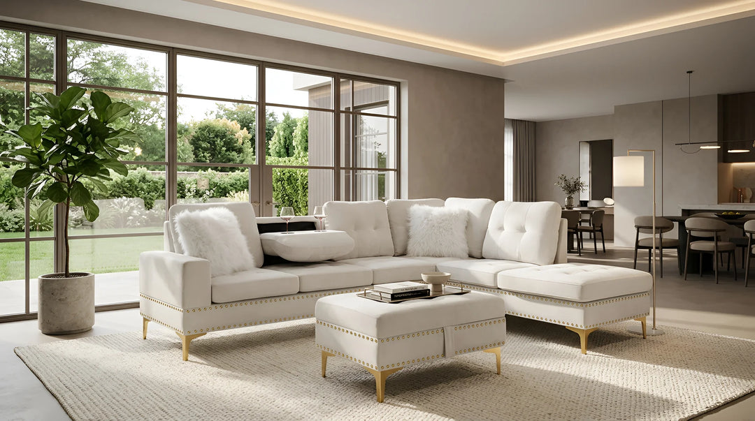 S133 Joy II Sectional Sofa with Storage Ottoman