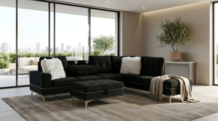 S133 Joy II Sectional Sofa with Storage Ottoman