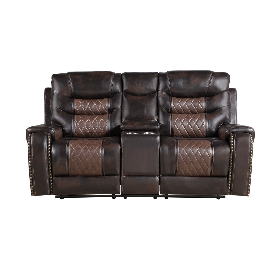S1988 Phoenix II Brown Reclining Sofa & Loveseat