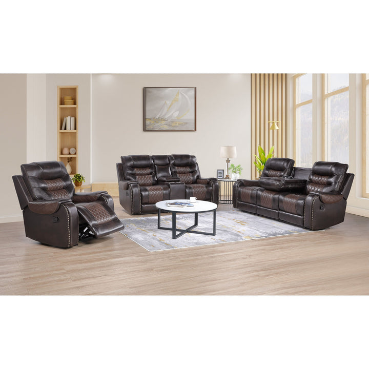 S1988 Phoenix II Brown Reclining Sofa & Loveseat