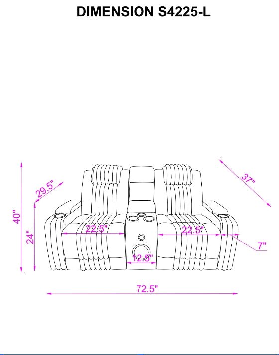 S4225 Lita Reclining Sofa & Loveseat