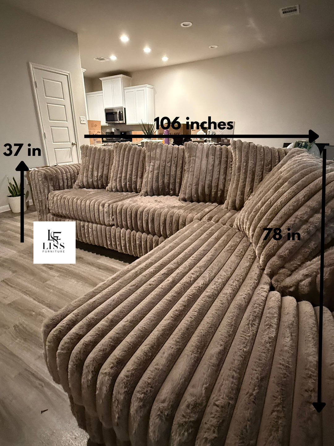 S300 Gia Corduroy Sectional Sofa