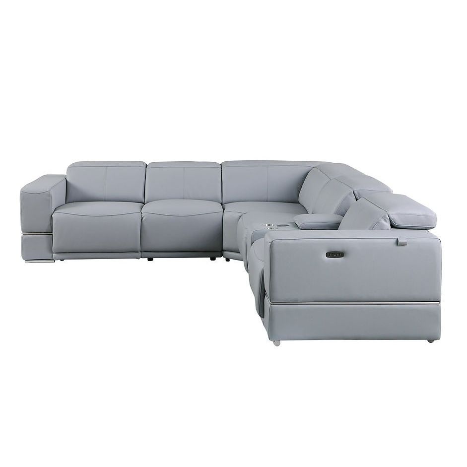 MI-1122 Franco 6pcs Light Blue Reclining Sectional
