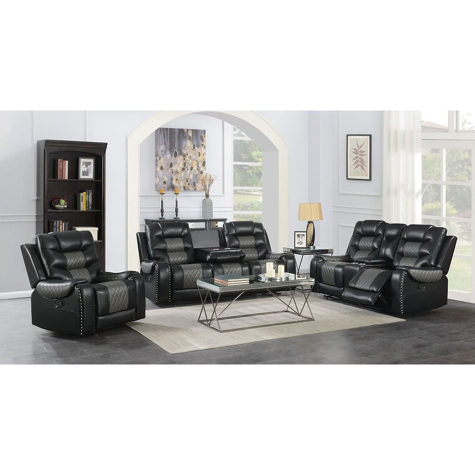 S1988 Phoenix II Black Reclining Sofa & Loveseat