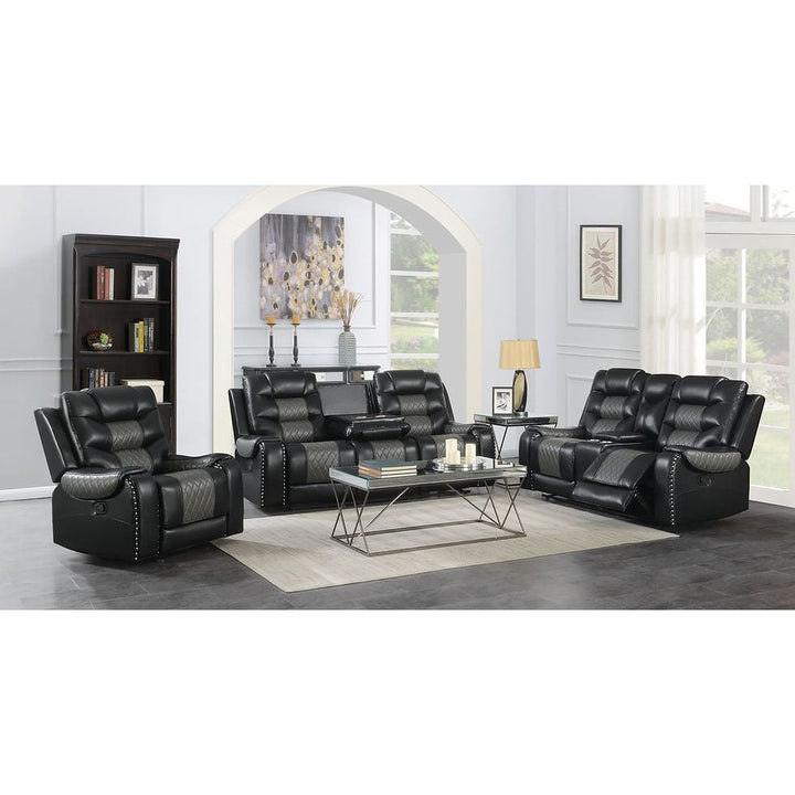 S1988 Phoenix II Black Reclining Sofa & Loveseat