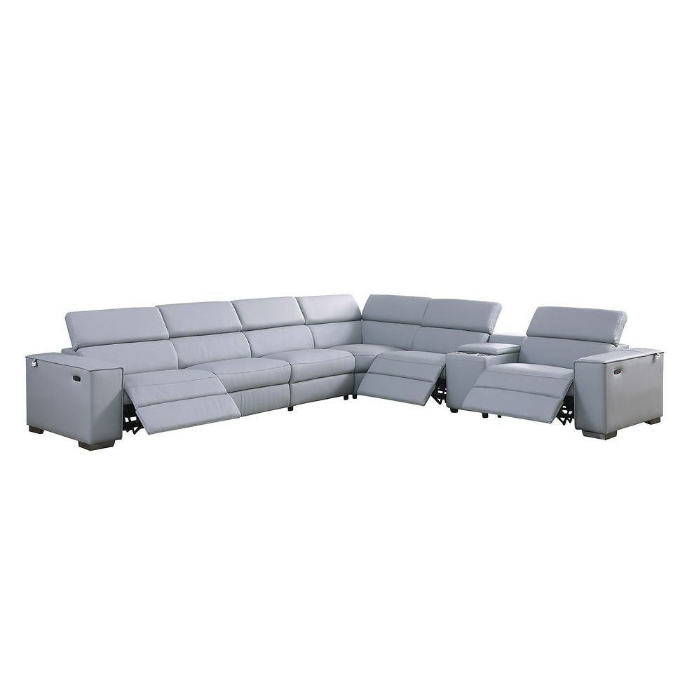 MI-631 Picasso 7pcs Light Blue Reclining Sectional