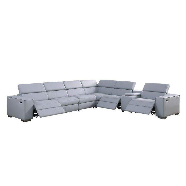MI-631 Picasso 7pcs Light Blue Reclining Sectional