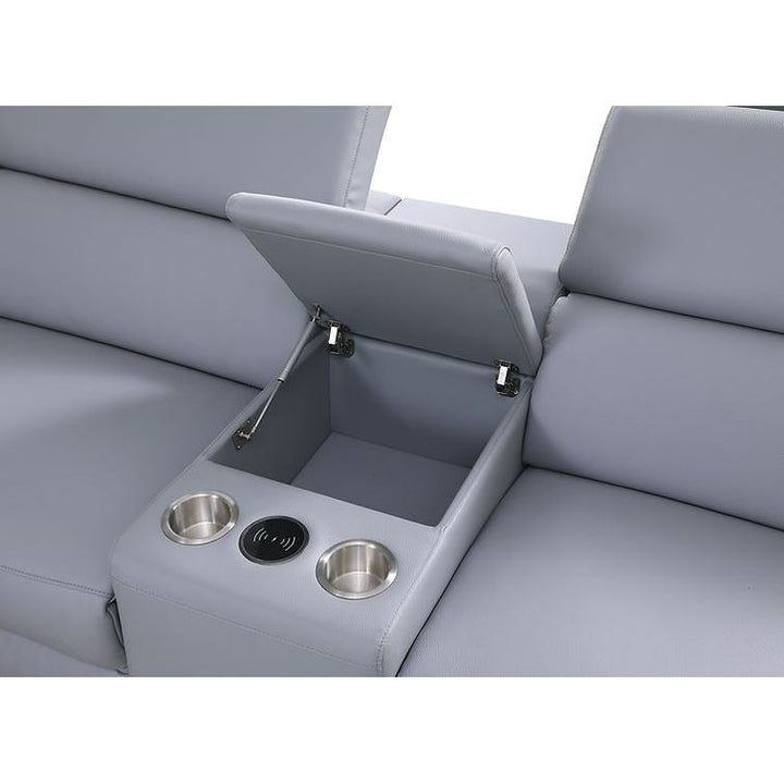 MI-631 Picasso 7pcs Light Blue Reclining Sectional