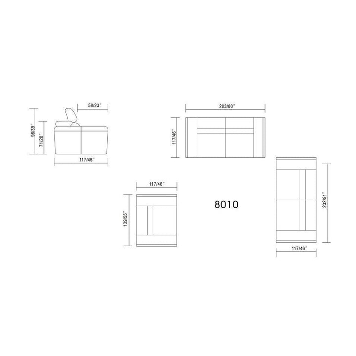MI-8020 Soho Grey Sofa & Loveseat
