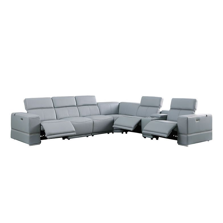 MI-1122 Franco 7pcs Light Blue Reclining Sectional
