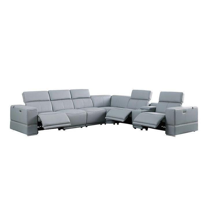 MI-1122 Franco 7pcs Light Blue Reclining Sectional
