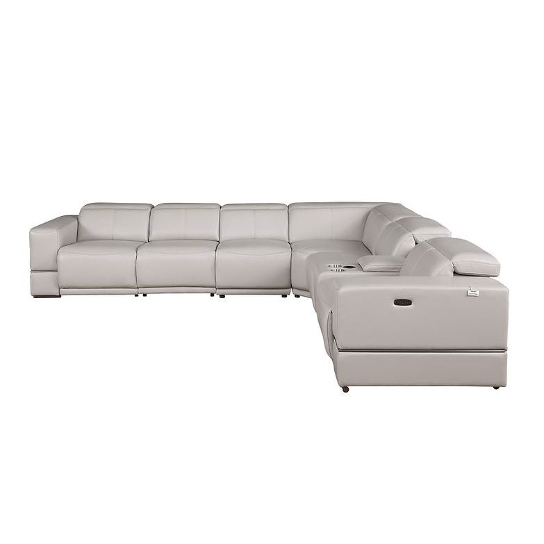 MI-1122 Franco 7pcs Light Grey Reclining Sectional