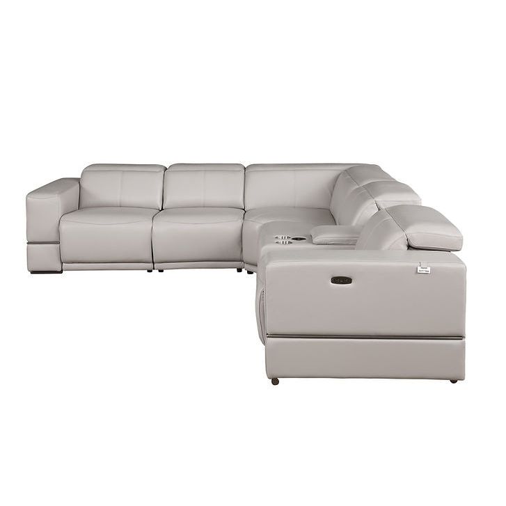 MI-1122 Franco 6pcs Light Grey Reclining Sectional
