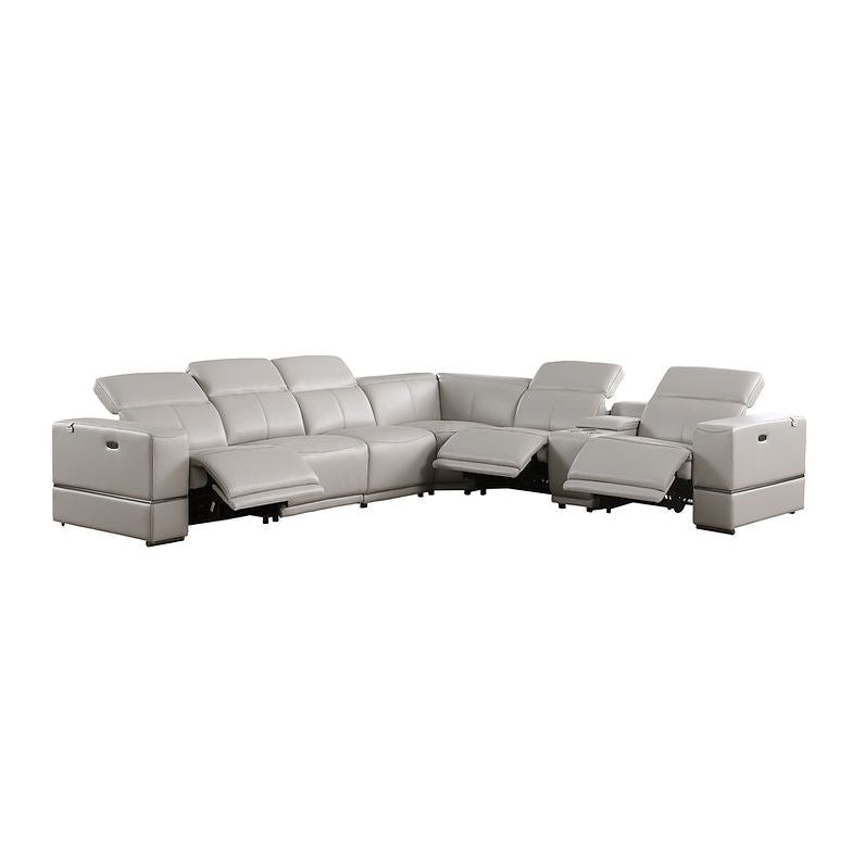 MI-1122 Franco 7pcs Light Grey Reclining Sectional