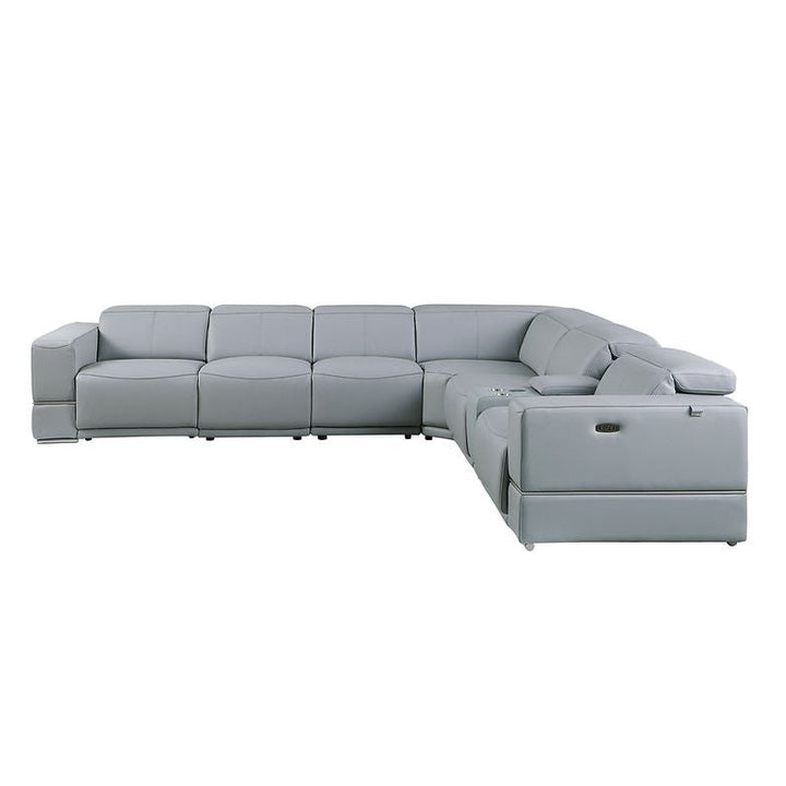 MI-1122 Franco 7pcs Light Blue Reclining Sectional