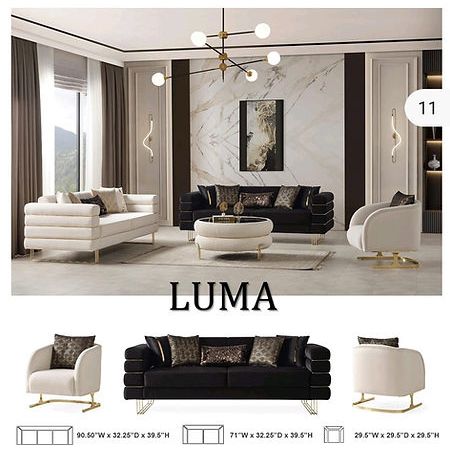 Luma Black Sofa & Loveseat