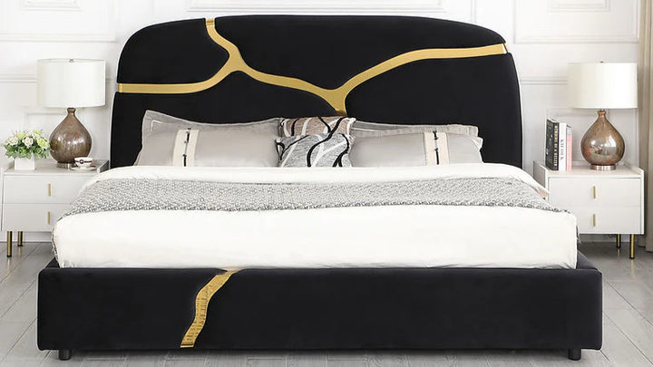 B838 Milan Velvet Bed Frame – Black