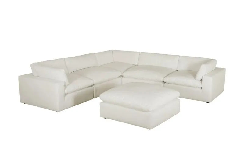 XL Cloud Sand Sectional Sofa with Ottoman