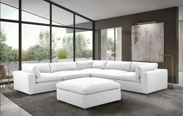 Cloud White XL Sectional Sofa with Ottoman